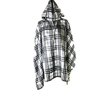 AuthentiBurberry London checked hoodie rain poncho